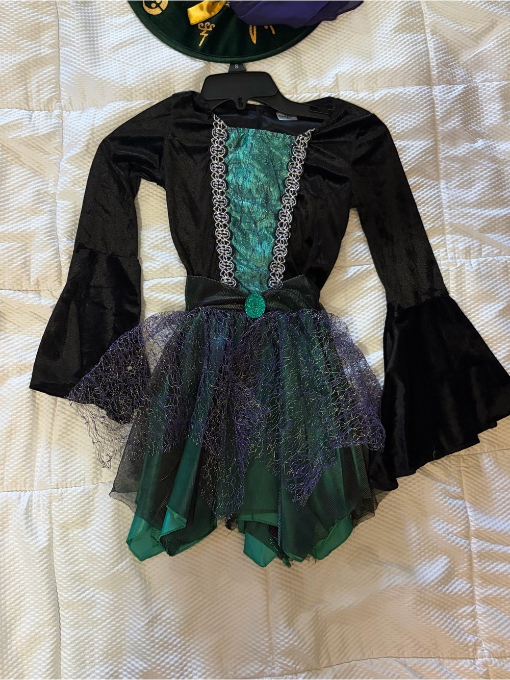 Spirit Girls Black, Green & Purple Witch Costume Dress